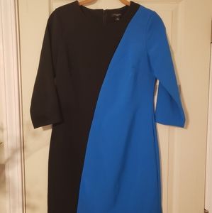 Ann Taylor size 0P black and blue shift dress